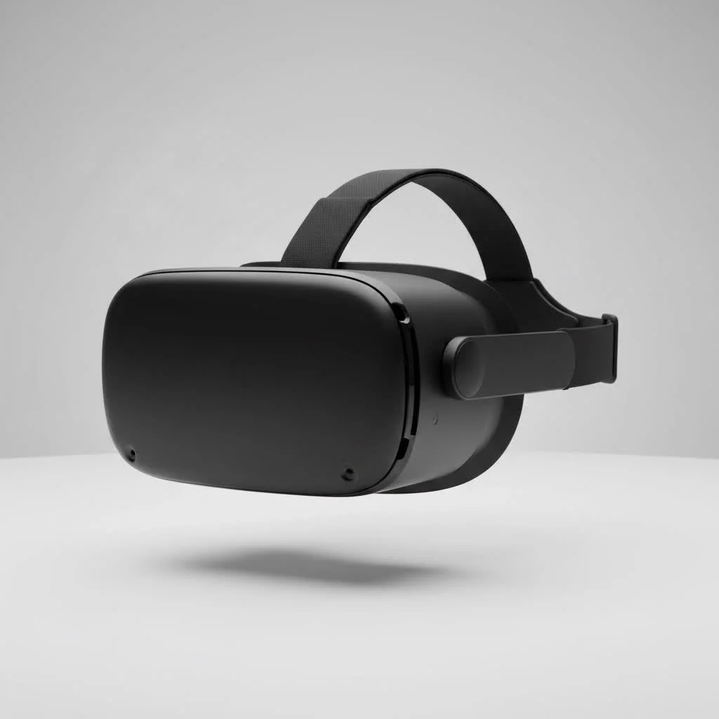 Person wearing a Meta Quest 3 VR headset