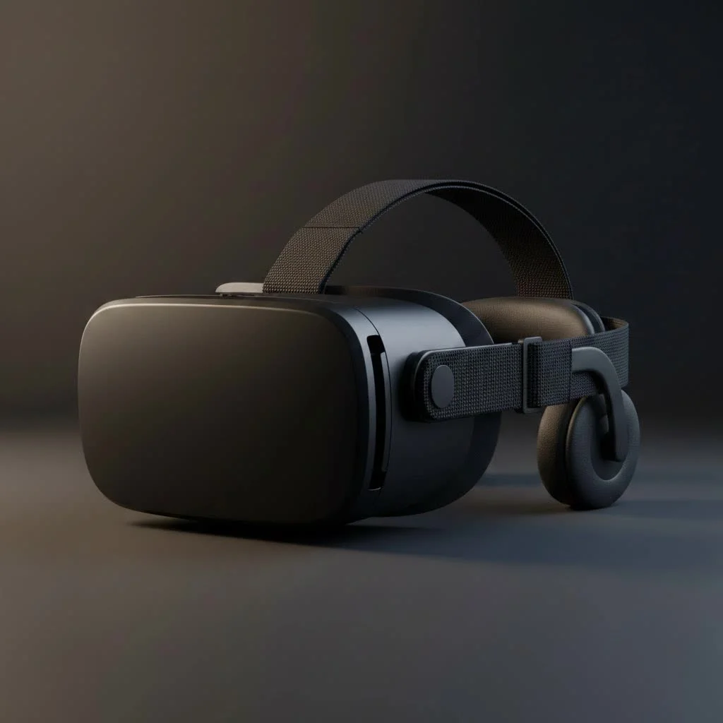 Destek V5 VR headset with a smartphone inserted