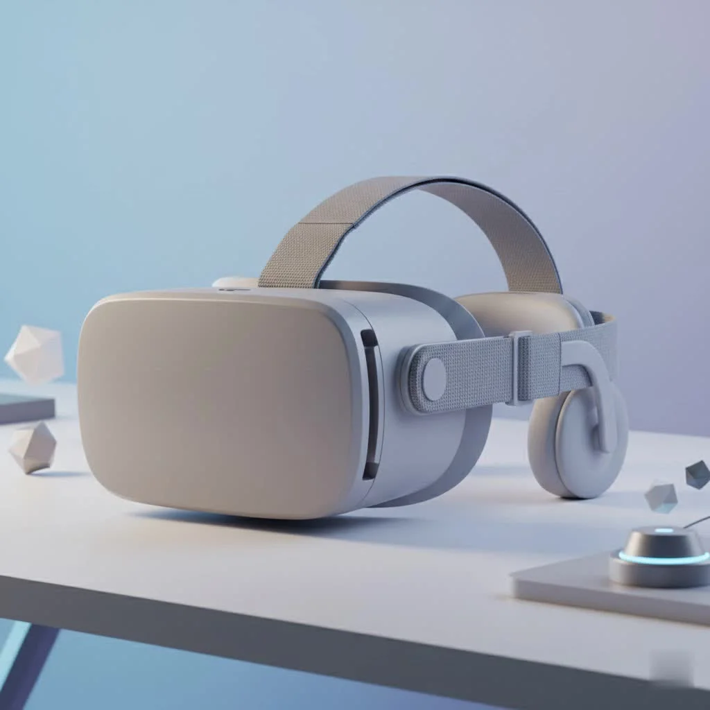 Person wearing an HTC Vive Pro 2 VR headset