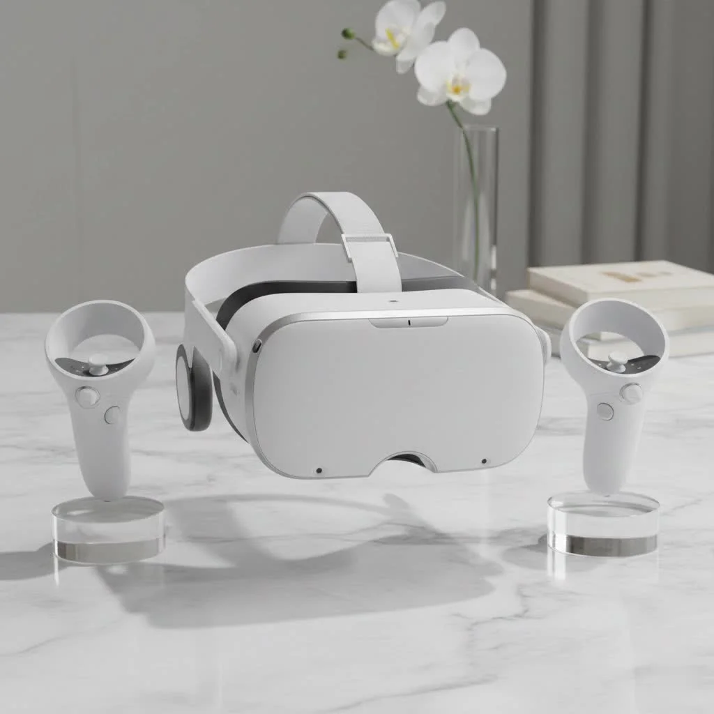 Person wearing an Oculus Quest 2 VR headset